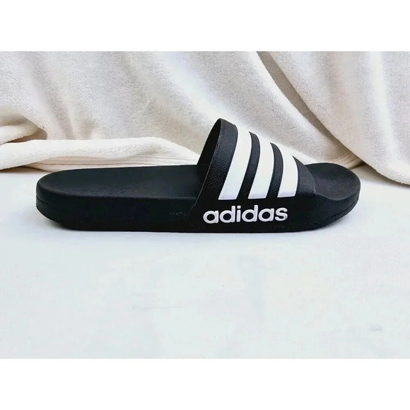 Adidas Size 12 Men's Black Cloud Foam Logo Slides Made In Italy Style #GZ5922 - Picture 5 of 14